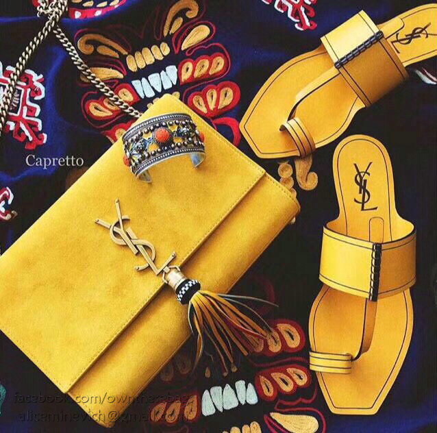 Saint Laurent Kate Tassel Chain Bag Yellow 501518
