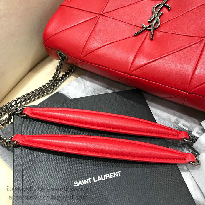 Saint Laurent Lambskin Jamie Medium Bag Red 515821