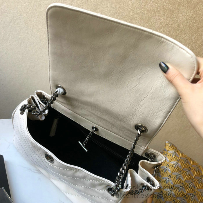 Saint Laurent Medium Nolita Bag in Vintage Leather White 554265
