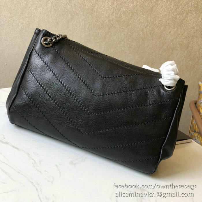 Saint Laurent Nolita Small Chain Bag in Vintage Leather Black 554284