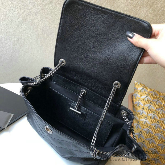 Saint Laurent Nolita Small Chain Bag in Vintage Leather Black 554284