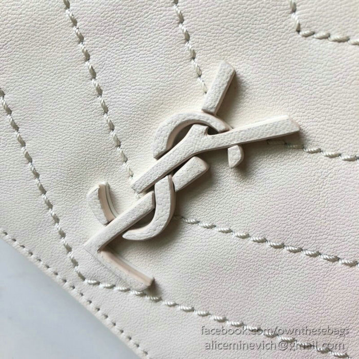 Saint Laurent Nolita Small Chain Bag in Vintage Leather White 554284