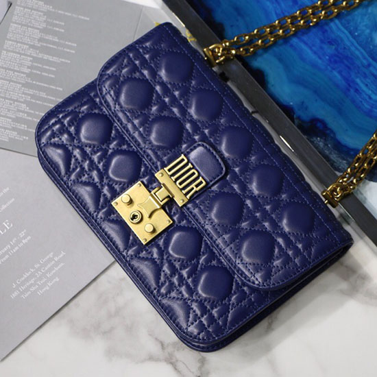 Dior Addict Lambskin Flap Bag Blue D42001