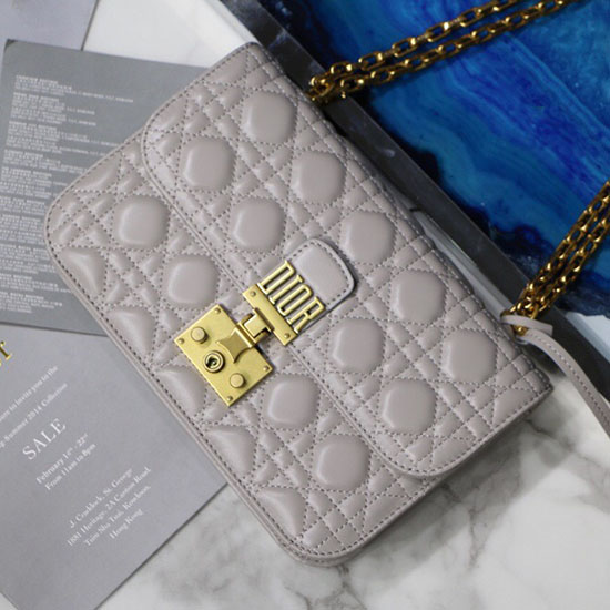 Dior Addict Lambskin Flap Bag Grey D42001