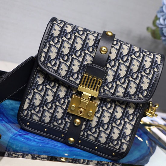 Dior Addict Oblique Canvas Messenger Bag Blue D42003