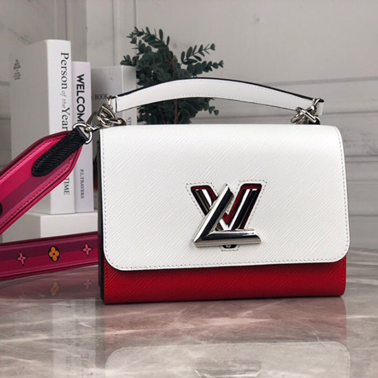 Louis Vuitton Epi Leather Twist MM White and Red M50282