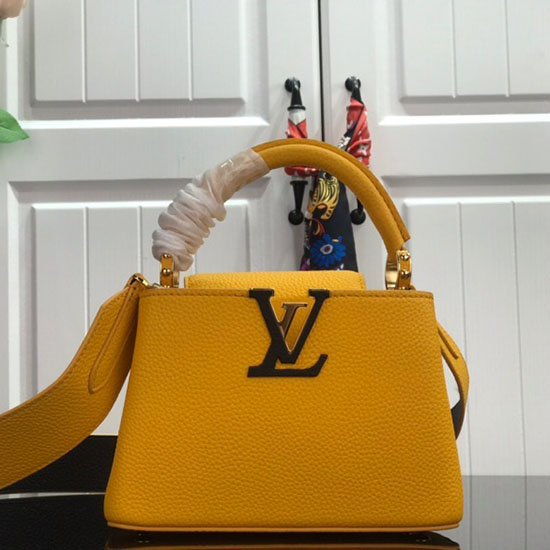 Louis Vuitton Taurillon Leather Capucines Mini Yellow M48865