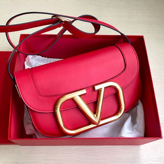 Valentino Garavani Supervee Calfskin Crossbody Bag Red V07193