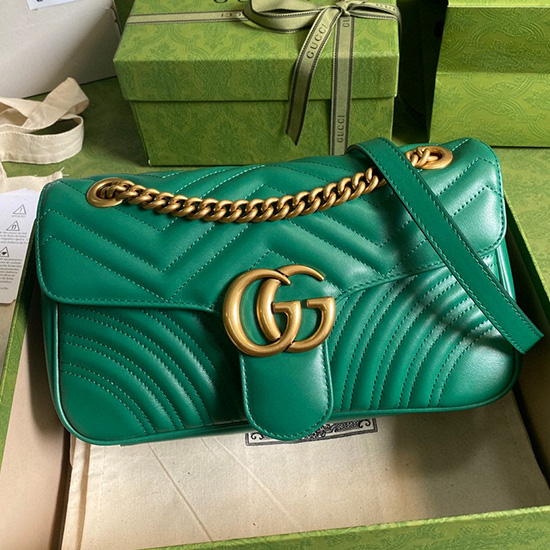 Gucci GG Marmont Matelasse Shoulder Bag Green 443497