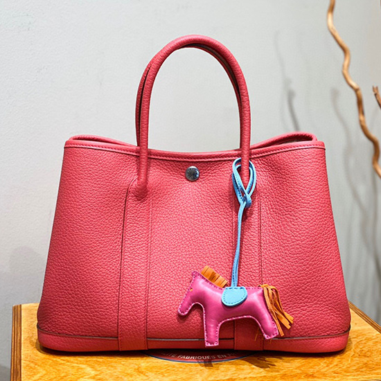 Hermes Leather Garden Party 30 36 Bag Red HG30361