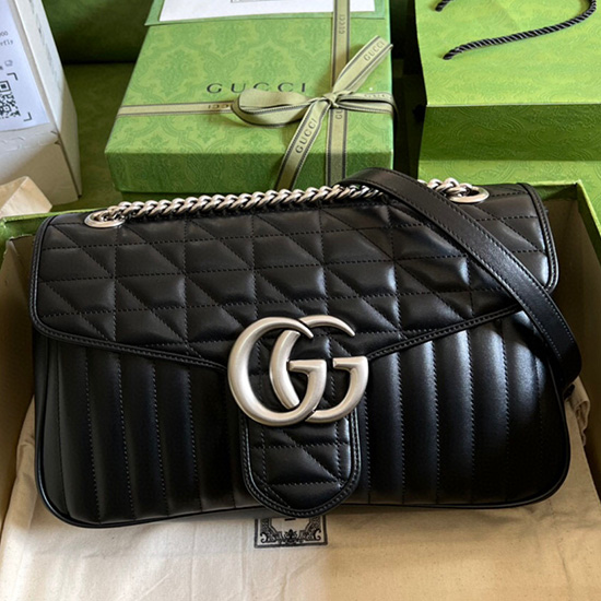 Gucci GG Marmont Medium Shoulder Bag Black 443496