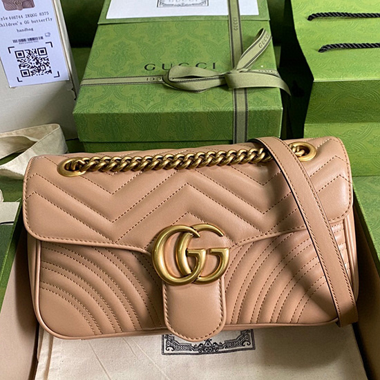 Gucci GG Marmont Matelasse Shoulder Bag Beige 443497