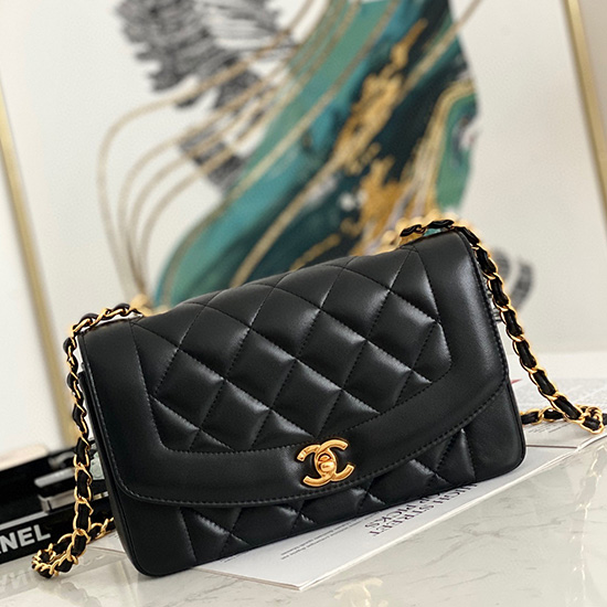 Chanel Lambskin Flap Bag Black A87062