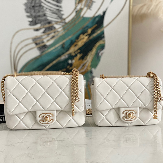 Chanel Lambskin Flap Bag White AS3114
