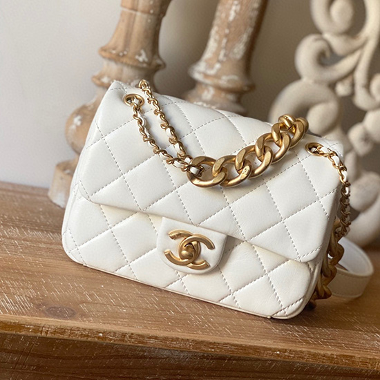 Chanel Lambskin Small Flap Bag White AS3109