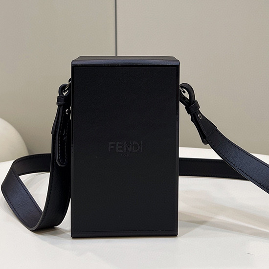 Fendi Vertical Box leather bag Black F70309
