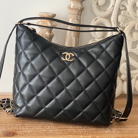 Chanel Maxi Hobo Bag Black AS3488