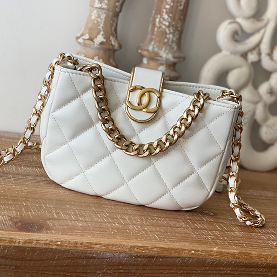 Chanel SMALL HOBO BAG White AS3475