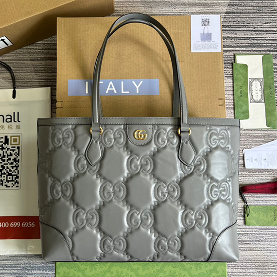 Gucci GG Matelasse leather medium tote Grey 631685