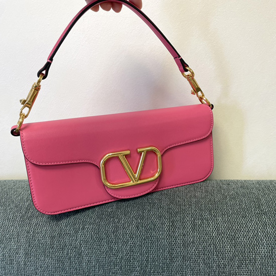 Valentino Loco Calfskin Shoulder Bag Pink V1133L