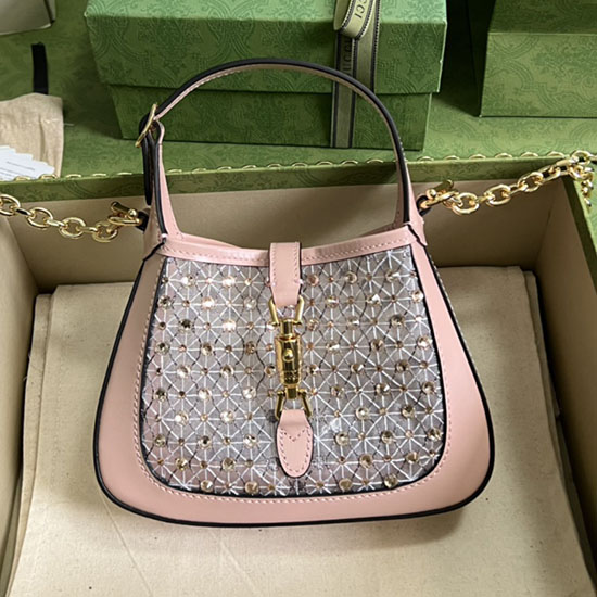 Gucci Jackie 1961 mini crystal GG bag Pink 677027