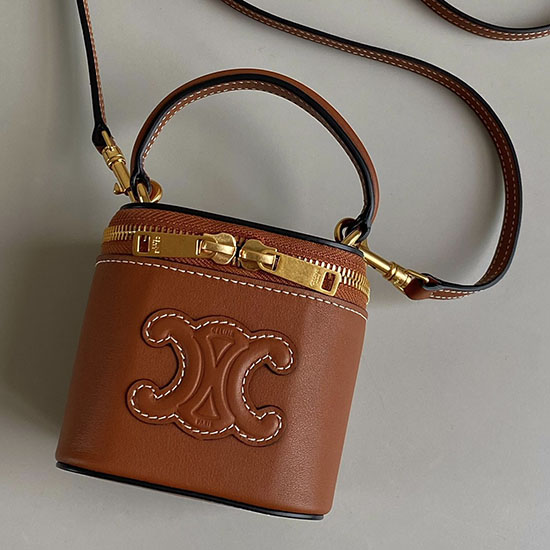 Celine Leather SMALL BOX Brown C35089