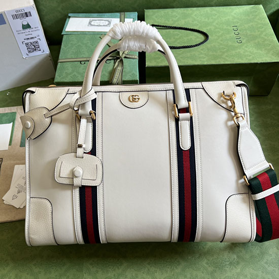 Gucci Bauletto Extra Large Duffle Bag White 715671