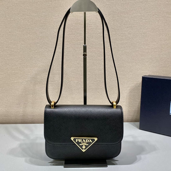 Prada Embleme Saffiano shoulder bag Black 1BD320
