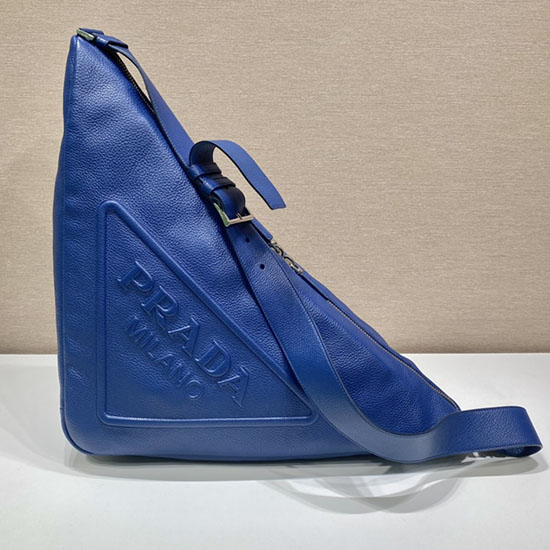 Prada Large leather Triangle bag Blue 2VY007