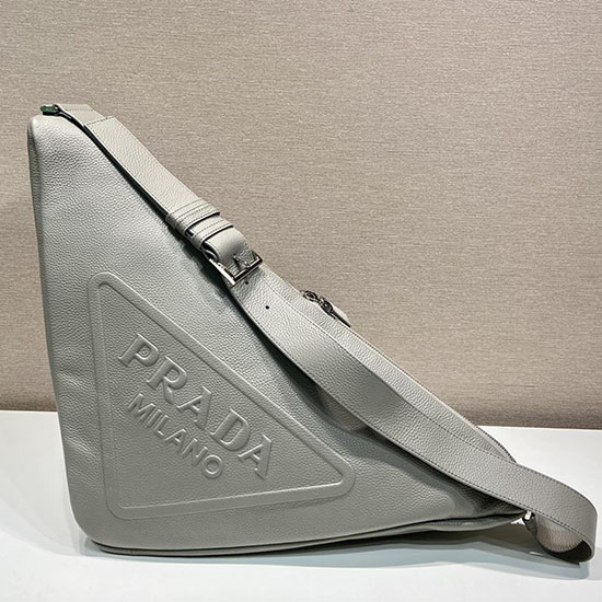 Prada Large leather Triangle bag Grey 2VY007