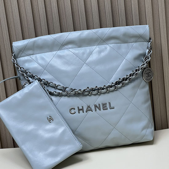 Chanel Shiny Calfskin Small Handbag Blue AS3260