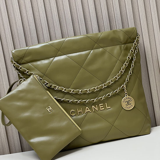 Chanel Shiny Calfskin Small Handbag Green AS3260