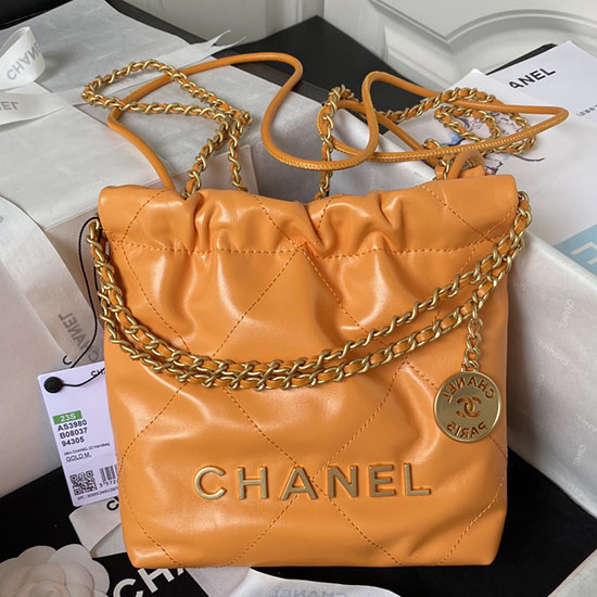 Mini Chanel 22 Handbag Orange AS3980