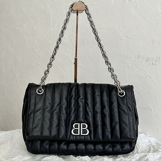Balenciaga Monaco Medium Chain Bag Black B765945