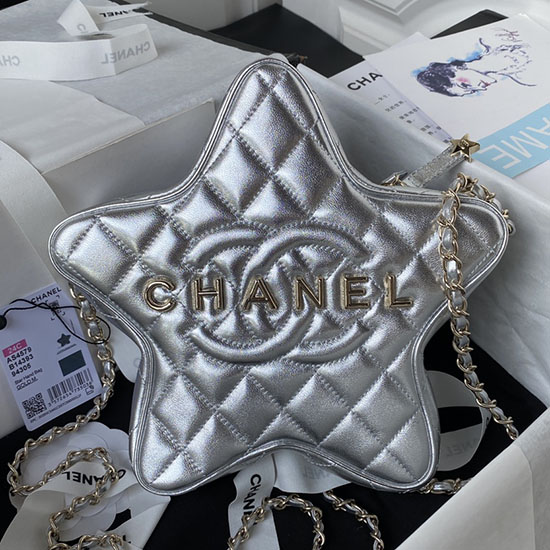 Chanel Star Handbag Silver AS4579