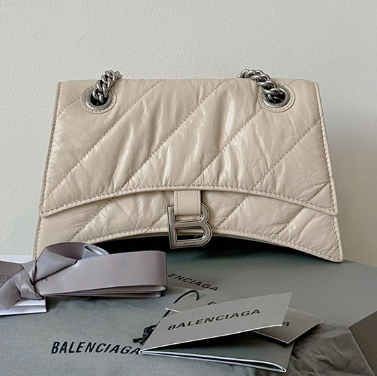 Balenciaga Crush Small Quilted Chain Bag Beige B716351