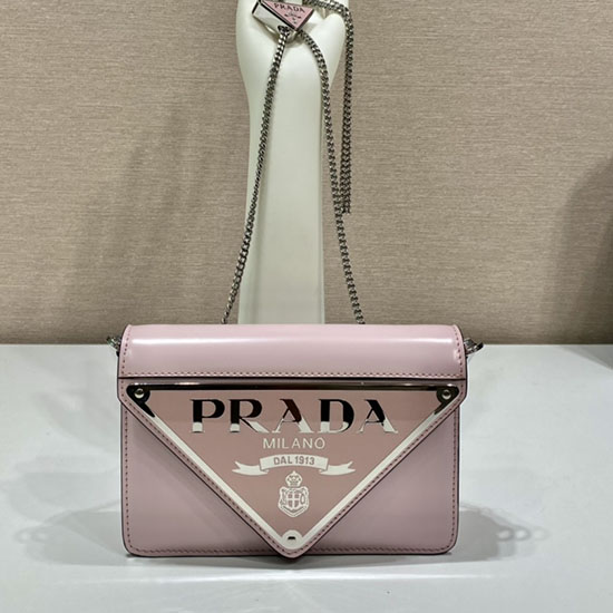 Prada Brushed leather shoulder bag Pink 1BH189