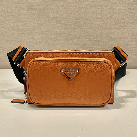 Prada Saffiano leather belt bag Orange 2VH156