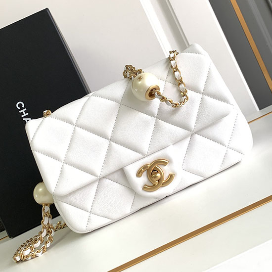 Chanel Small Flap Bag White AS4861