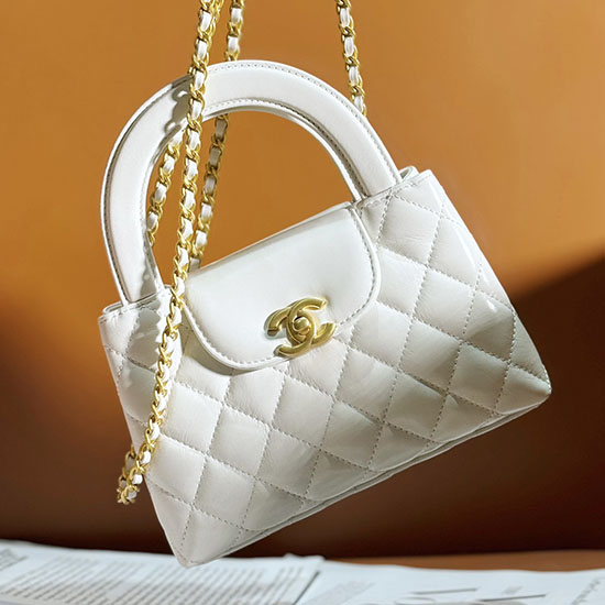 Chanel Mini Kelly Shopping Bag White AS4416